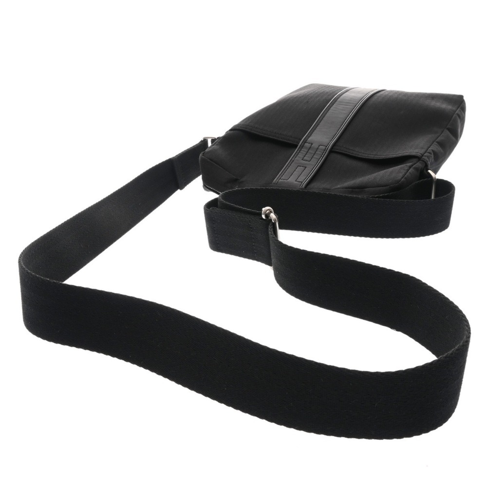 HERMES Acapulco Pochette Bandoulière MM Black Men's/Women's Toile Chevron Vea... - Picture 4 of 11